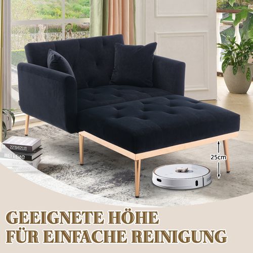 Fauteuil Moderne Relax Inclinable 3 Positions Avec Revêtement Amovible, Noir