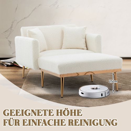 Fauteuil Moderne Relax Inclinable 3 Positions, Convertible En Lit, Tissu Peluche