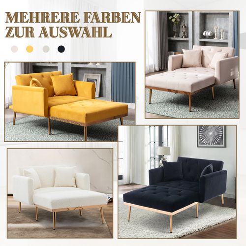 Fauteuil Moderne Relax Inclinable 3 Positions, Convertible En Lit, Tissu Peluche