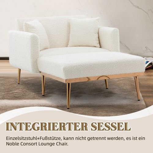 Fauteuil Moderne Relax Inclinable 3 Positions, Convertible En Lit, Tissu Peluche