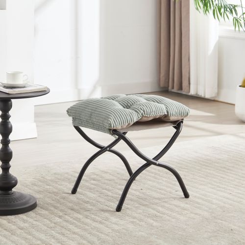 Fauteuil Lounge Paresseux Avec Repose-pieds, Accoudoirs Et Poche Latérale, Vert Clair