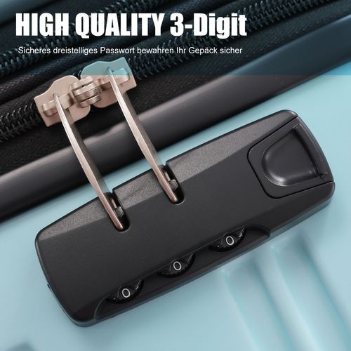 Valise Rigide Cabine 4 Roues Silencieuses, Abs, Cadenas à Code, Bleu Dégradé, M 20"