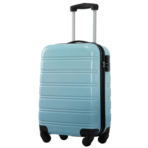 Valise Rigide Cabine 4 Roues Silencieuses, Abs, Cadenas à Code, Bleu Dégradé, M 20"
