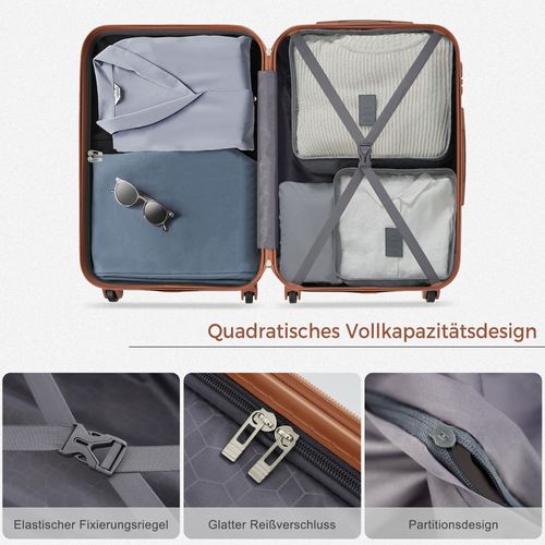 Set De Valises Rigides M-l-xl Noir En Abs Avec Roues 360° Et Serrure