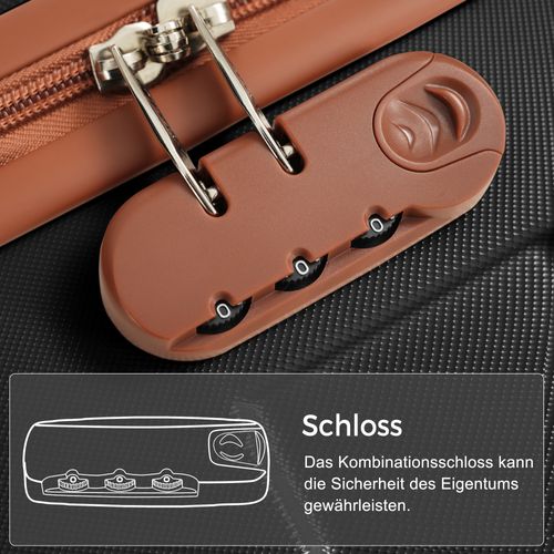 Set De Valises Rigides M-l-xl Noir En Abs Avec Roues 360° Et Serrure