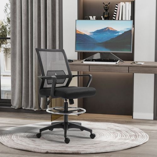Chaise De Bureau Ergonomique à Filet, Avec Repose-pieds Réglable Et Dossier Basculant
