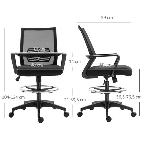 Chaise De Bureau Ergonomique à Filet, Avec Repose-pieds Réglable Et Dossier Basculant