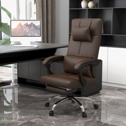 Fauteuil De Bureau Massant Avec Chauffage, Inclinaison 155°, Appuis Lombaire Et Tête, Café