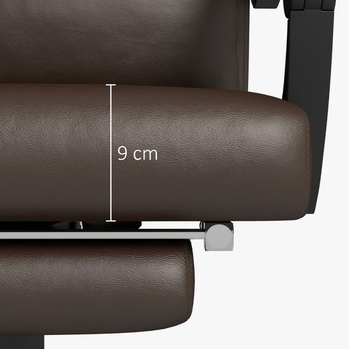 Fauteuil De Bureau Massant Avec Chauffage, Inclinaison 155°, Appuis Lombaire Et Tête, Café