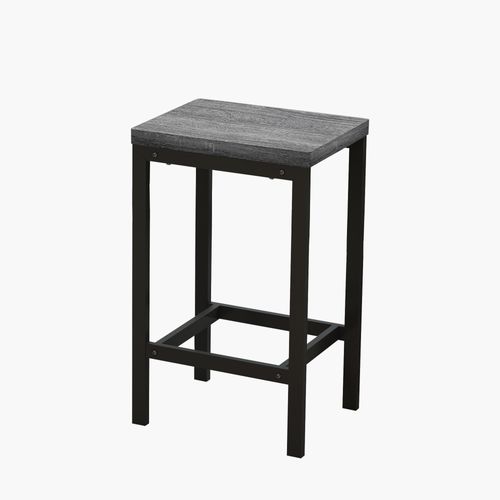 Table De Cuisine Longue Design Moderne 148 Cm Avec 3 Tabourets Gris