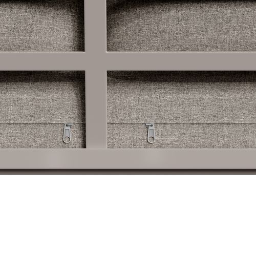 Salon De Jardin D’angle 6-7 Places Avec Cadre En Fer Galvanisé Et Coussins Beiges