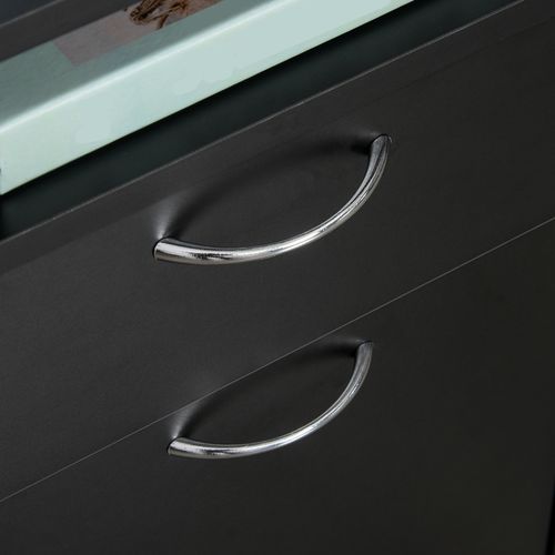 Caisson Roulant Noir Avec Tiroir Et Rangement 40x35x60 Cm Pour Bureau