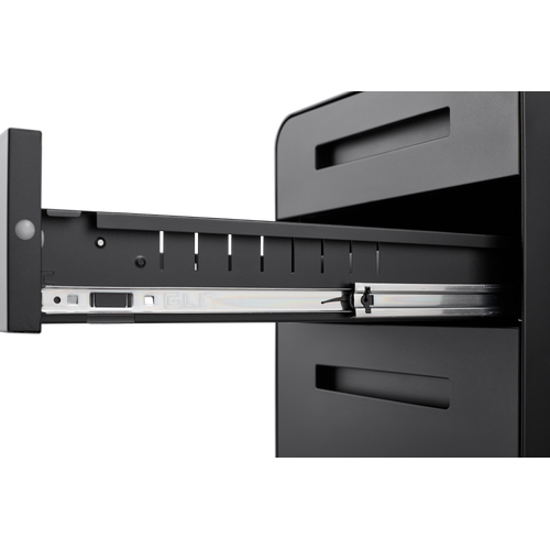 Caisson Mobile 3 Tiroirs Noir Avec Roulettes, Serrure Et Rangement Dossiers