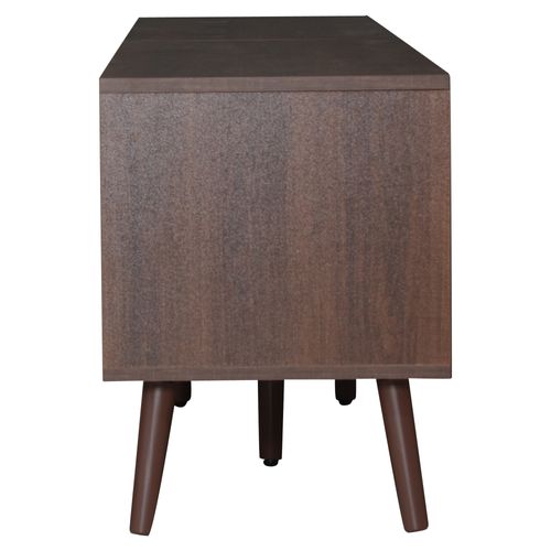 Meuble TV 200x37x49,5 Cm En Bois Et Rotin, Pour TV Jusqu'à 80", Design Moderne