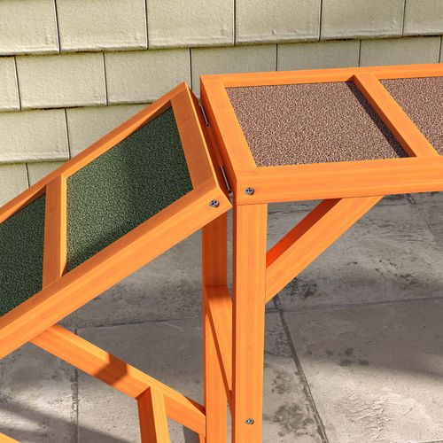 Rampe D'agilité Pour Chien Avec Barres De Sécurité, Surface Antidérapante, 325x55x69 Cm, Orange