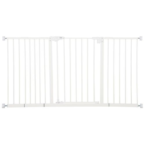 Barrière De Sécurité Extensible Sans Perçage Pour Chien, Métal Blanc 74–147 Cm