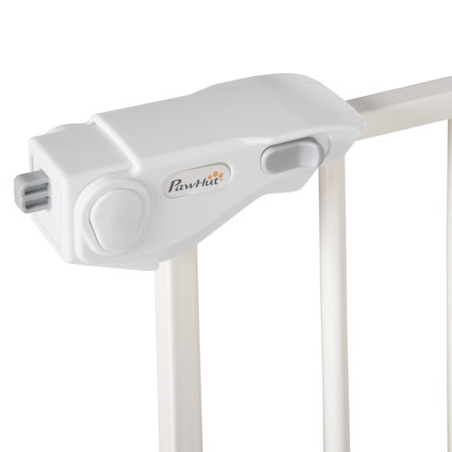 Barrière De Sécurité Extensible Sans Perçage Pour Chien, Métal Blanc 74–147 Cm