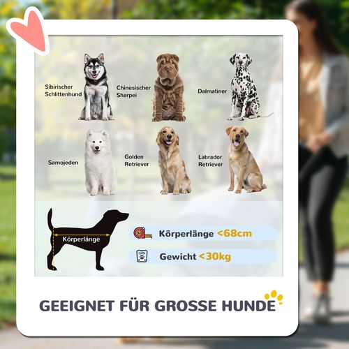 Poussette Pliable Pour Grands Chiens Et Chats Jusqu’à 30 Kg, Gris Avec Coussin