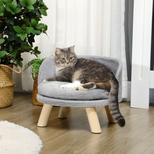 Canapé Pour Chien Et Chat Gris Avec Coussin Lavable Et Pieds Antidérapants