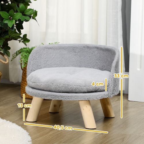 Canapé Pour Chien Et Chat Gris Avec Coussin Lavable Et Pieds Antidérapants