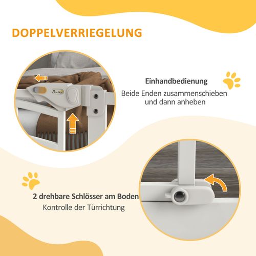 Barrière De Sécurité Pour Chien Avec Chatière, Auto-fermeture, Sans Perçage, 74-100 Cm