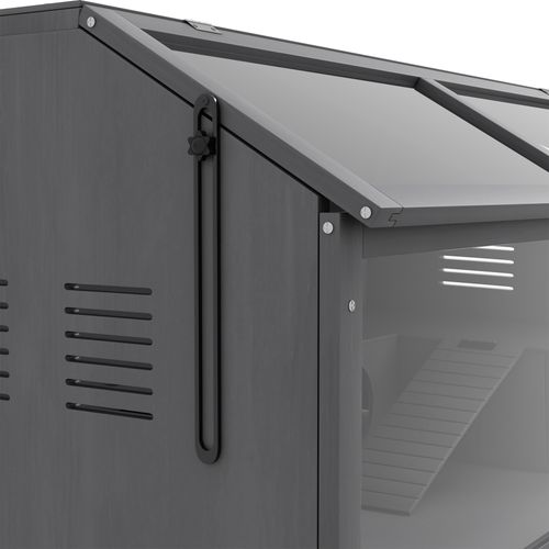 Cage En Bois Pour Hamster 100 cm Avec Pont, Maison, Toit Ouvrant – Gris Foncé