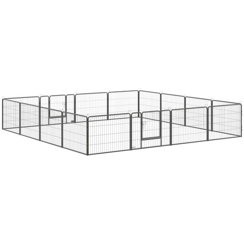Parc Pour Chiots Modulable 16 Panneaux, 60 Cm, Métal, Intérieur/extérieur