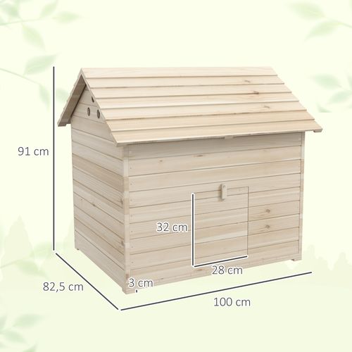 Maison Pour Canards En Sapin Avec Toit Basculant Et Rampe, 100x82,5x91 Cm
