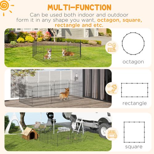 Parc Modulable Pour Chiots En Métal Inoxydable, 5 Tailles, 71x61 Cm
