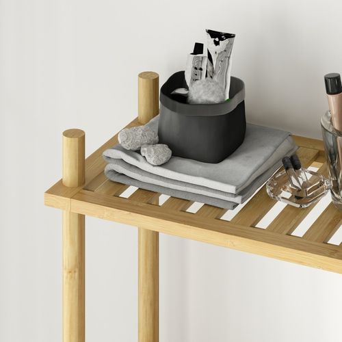 Étagère Wc 3 Niveaux En Bambou Naturel, Gain De Place, Style Campagne