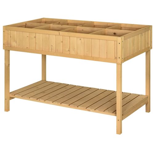 Table De Rempotage En Bois Massif Avec 8 Compartiments Et Drainage 110x46x76 Cm
