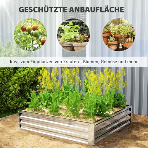 Jardinière En Acier Inoxydable 120x120x30 Cm, Jardin, Balcon, Terrasse