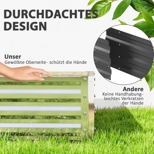 Jardinière En Acier Inoxydable 120x120x30 Cm, Jardin, Balcon, Terrasse