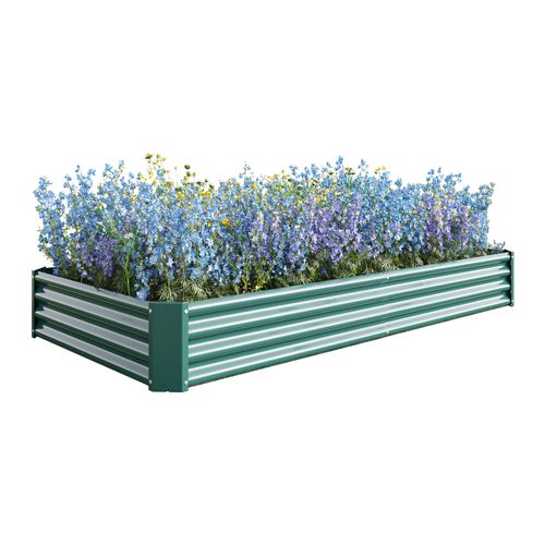 Bac à Fleur En Acier Vert 232x113.5x30 Cm, Robuste Et Durable Sans Fond