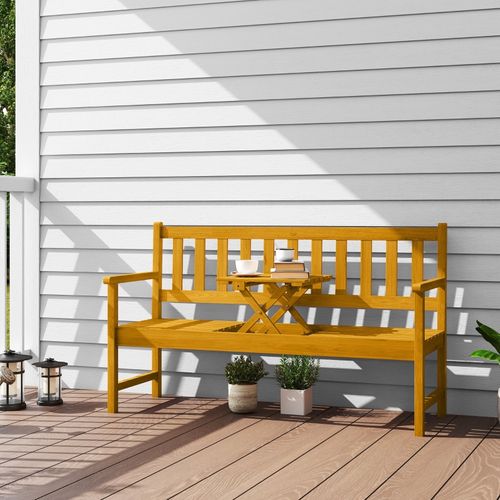 Banc De Jardin En Bois 2-3 Places Avec Table Pliante Intégrée, Acacia