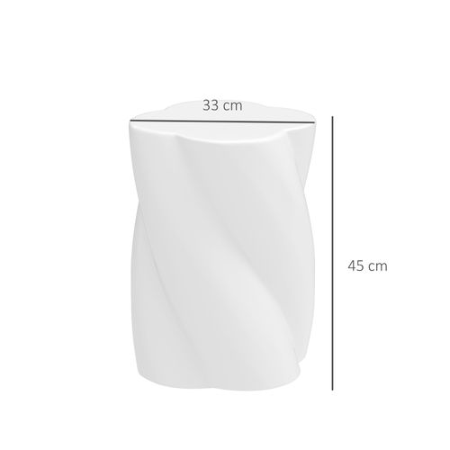 Tabouret En Céramique Spirale Résistant Aux Intempéries Avec Couvercle Trèfle, Blanc, Ø33 X 45 Cm