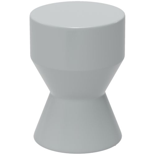 Tabouret En Céramique Forme Sablier Gris Clair, Résistant 120kg, Ø33 X 45,5 Cm