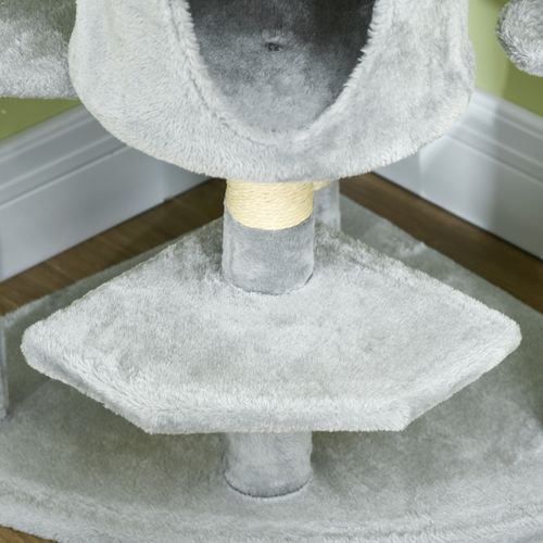 Arbre à Chat XXL 200 Cm Avec Niches, Hamacs Et Griffoirs, Gris Clair