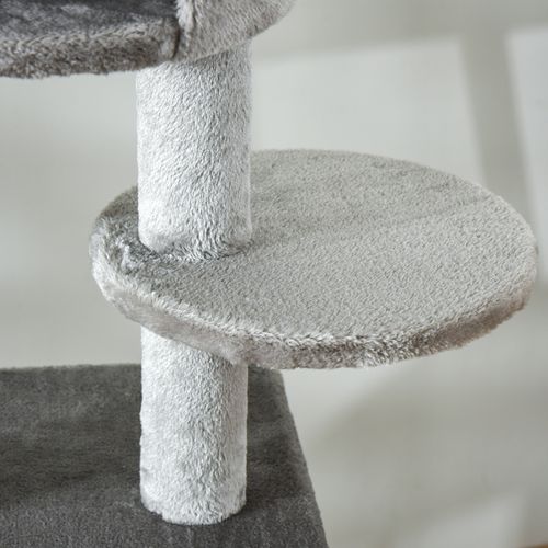 Arbre à Chat XXL Réglable 225-255 Cm Avec Jouets Et Sisal, Gris Clair