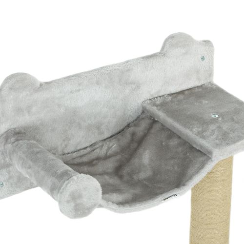 Set Mural Pour Chat 5 Pièces Avec Griffoirs, Hamac Et Plateformes, Gris Clair