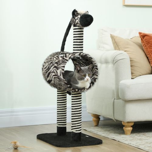 Arbre à Chat Design Zèbre Avec Tunnel