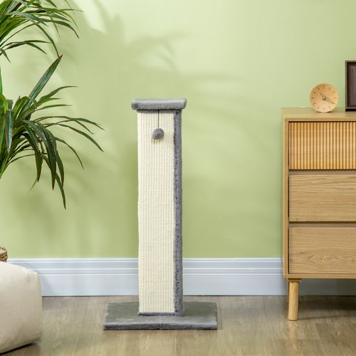Colonne à Griffer 81 Cm Avec Balle Suspendue, Sisal Naturel Gris Crème