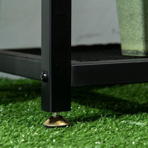 Étagère à Plantes 4 Niveaux En Métal Noir, Pour Balcon Et Jardin 91x25x83 Cm