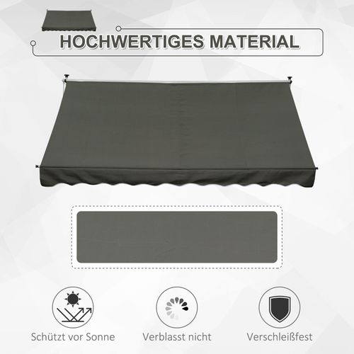 Store Banne Autoportant Gris Avec Manivelle 300x150 Cm Réglable