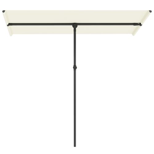 Parasol Inclinable Et Rotatif 180° 150x205 Cm En Aluminium Beige Pour Balcon