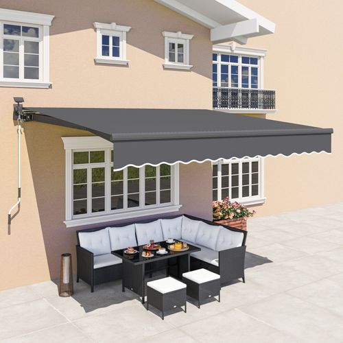 Store Banne Manuel 400 Cm Avec LED Solaire Et Protection Uv50+ Pour Balcon