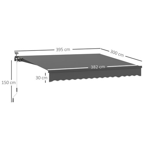 Store Banne Manuel 400 Cm Avec LED Solaire Et Protection Uv50+ Pour Balcon
