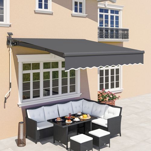 Store Banne Manuel 300 Cm Avec LED Solaire Et Protection Uv50+ Pour Balcon