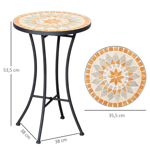 Table De Jardin Ronde En Métal Ø35,5 Cm Pour Jardin Et Terrasse