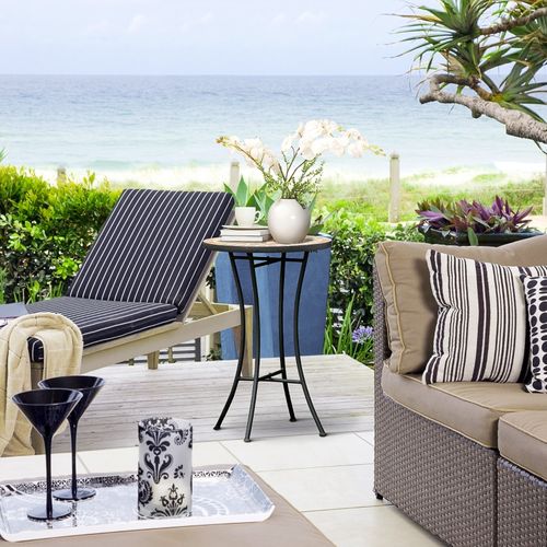 Table De Jardin Ronde En Métal Ø35,5 Cm Pour Jardin Et Terrasse